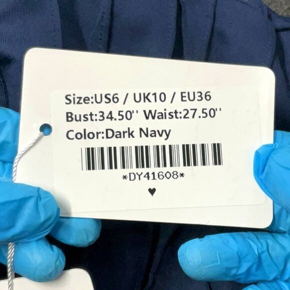 NWT JJ’s House Sheath Lace Sequin Long Sleeve Midi Dress in Dark Navy | 6 - Picture 7 of 8